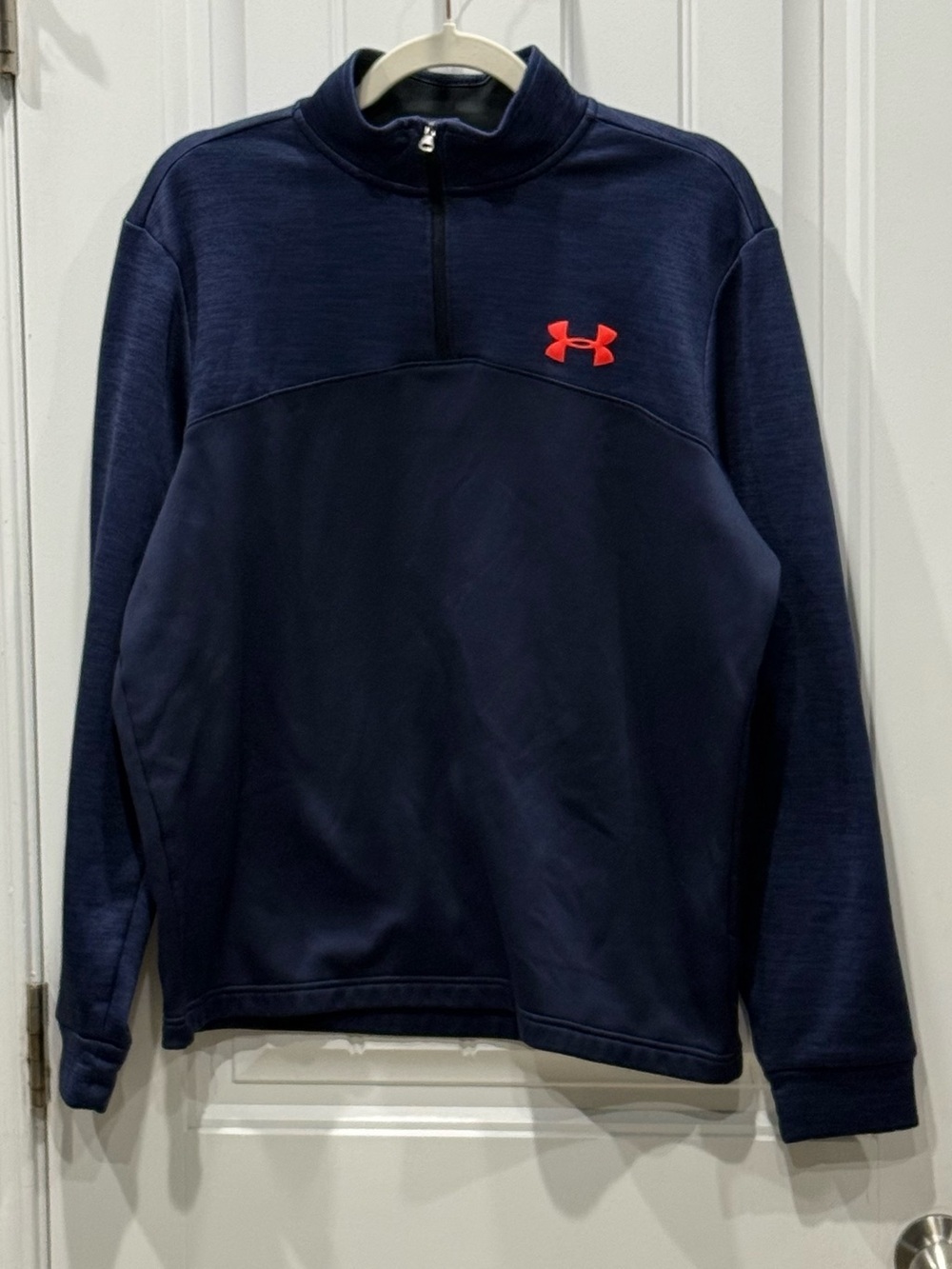 Under Armour Men’s Size Medium Navy Trending 1/4 Zip Fleece Pullover EUC